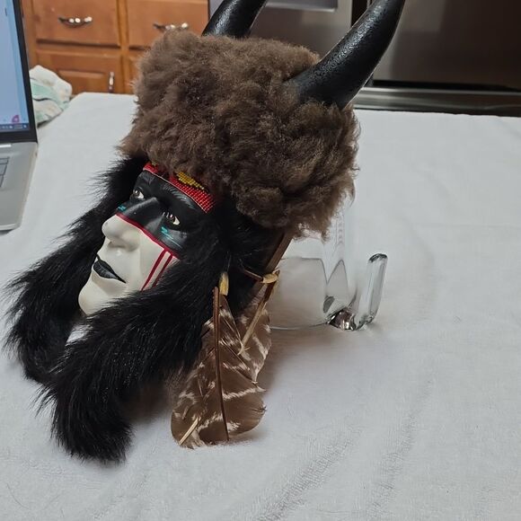 Native American Indian Spirit Mask Face Wall Hanging - minor flaws - Picture 10 of 10